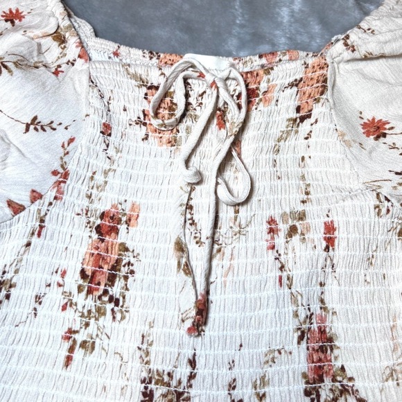 Altar'd State Womens Size Small Shorts Romper Tan Floral Cottagecore Boho Mini - Picture 6 of 16